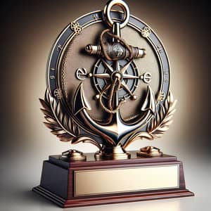 Sailing Theme Trophy Design: Anchor and Compass Engraved