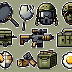 Pubg Mobile Inspired Sticker Set | Military-themed Collection