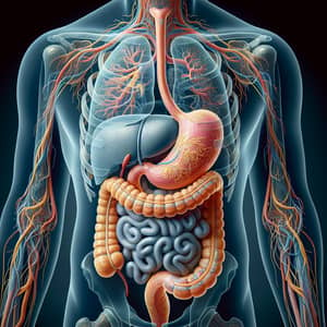 Human Digestive System Anatomy - Detailed Illustration