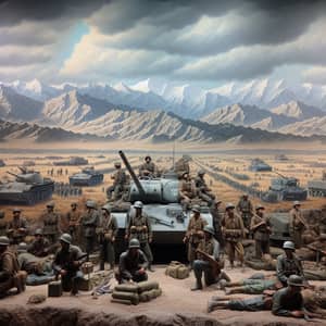 Afghanistan Conflict in Late 20th Century - Historical Scene