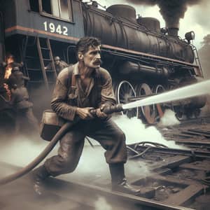 Heroic Railway Worker Saves Burning Russian Locomotive in 1942