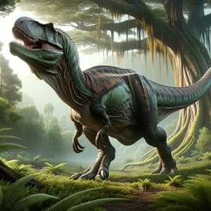 Prehistoric Dinosaur in Mesozoic Habitat - Ancient Ferns & Forests