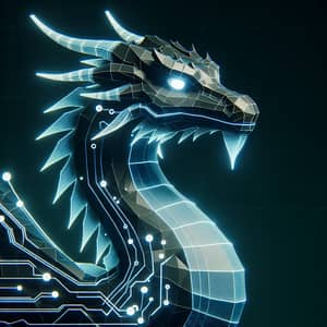 Futuristic Digital Dragon in Stylish Virtual Environment