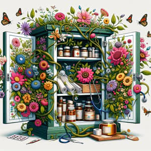Floral Cabinet of Health: Natural Remedies & Medical Tools
