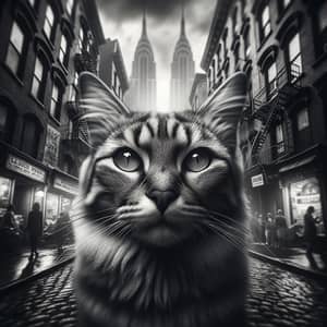 Monochromatic Cat Portrait with Majestic Aura | Intense Gaze