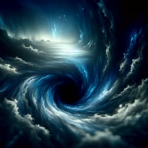 Intense Cinematography: Deep Abyss Whirlpool in Blue and Black