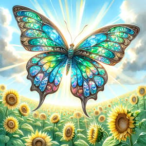 Radiant Butterfly with Wings of Blue & Green