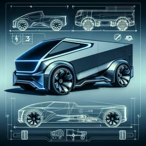 Futuristic Electric Truck Design | Rivian Cybertruck Mix