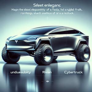Futuristic Electric Vehicle Design with Tesla, Rivian and Cybertruck Influences