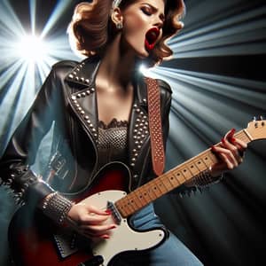 Rockabilly Woman Playing Guitar & Singing | Music Performance