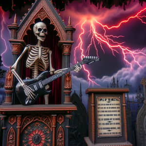 Temple of Wicced: Enigmatic Skeleton Preacher Shreds on Guitar
