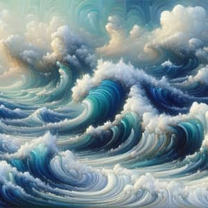 Abstract Ocean Waves Art - Vibrant & Tranquil