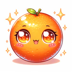 Anime Style Juicy Orange Fruit Illustration