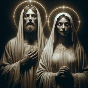 Jesus and Virgin Mary: Traditional Religious Scene
