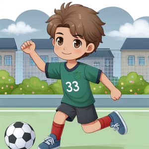 Brown-Skinned Boy Playing Handball