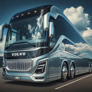 Impressive 45-Seater Volvo Bus in Silver Finish | Exciting Journeys Await