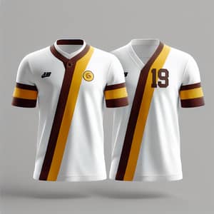 White Jersey with Yellow and Brown Stripes