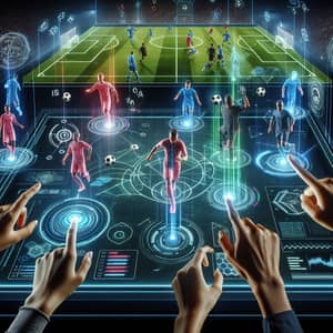 Futuristic Football Strategy: High-Tech Visualization