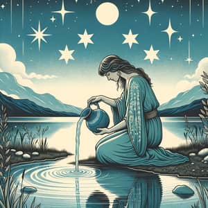 Modern Star Tarot Card Interpretation | Serene Woman Pouring Water