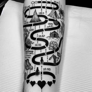 Meaningful Family Tattoo Design | Forearm Timeline Art
