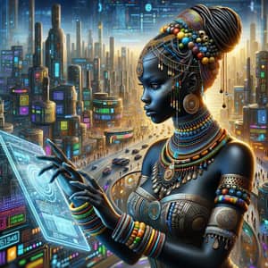 African Princess: Afrofuturism & Cyberpunk Fusion