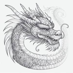 Intricate Wise Chinese Dragon Sketch