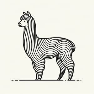 Minimalist Alpaca Silhouette Graphic Illustration