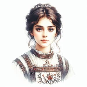 Anastasija Nikolaevna Romanova Watercolor Portrait