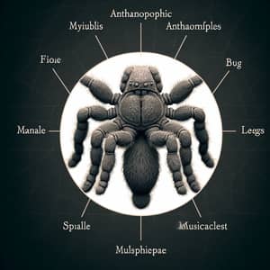 Muscular Anthropomorphic Spider Creature with Soft Furry Texture