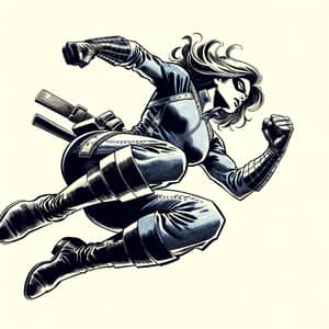 Action-Oriented Female Warrior Princess - Battle Pose