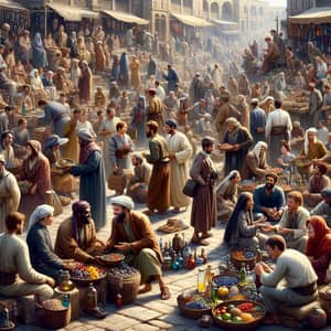 Diverse Barter Trade Scene: Traditional Commerce Exploration