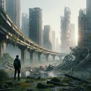 Post-Apocalyptic Cityscape - Nature Reclaims Civilization