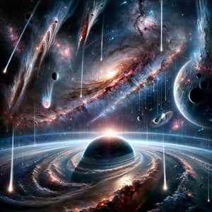 Cosmic Panorama: Galaxies Collide, Nebulae Unfurl
