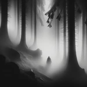Mysterious Figure in Vintage Forest | Soft Impressionist Lighting