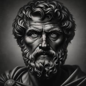 Marcus Aurelius Portrait: Stoicism Principle, Medium Format Capture
