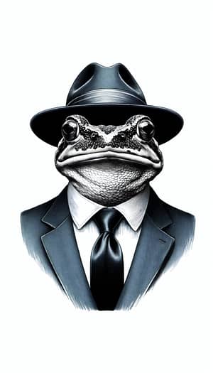 Stylish Frog in Blue and Black Elegant Suit