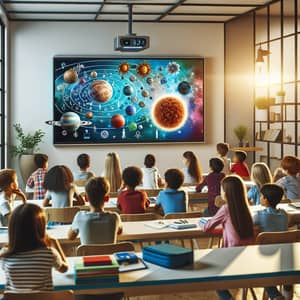 Modern Touchscreen Classroom: Engaging Science Lesson