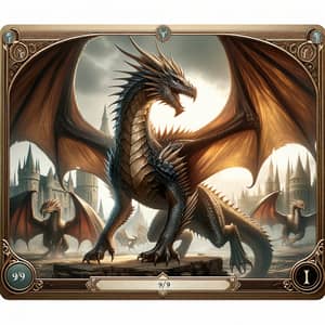 Realistic 9/9 Dragon Trading Card Design | Medieval Fantasy Inspiration