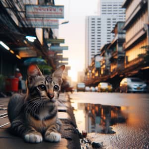 Cat on Street in Bangkok - Explore the Urban Jungle