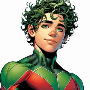 Mighty Hero with Curly Green Hair | Embodiment of Strength