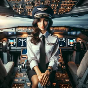 South Asian Female Professional Pilot in Cockpit | Aviation Expert