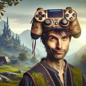 Fantasy PS4 Hat Guy in Mystical Landscape