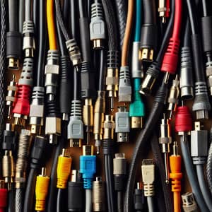 Diverse Audio/Video Cables Collection for Connectivity Needs