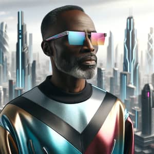 Futuristic Black Man in 2040 Urban Fashion | Confident Style