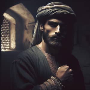 Middle-Eastern Prince in Chiaroscuro Dungeon - Defiance & Mystery