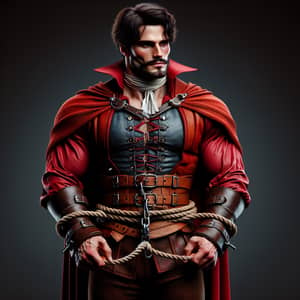Fictional Muscular Middle-Eastern Nobleman in Red Cape