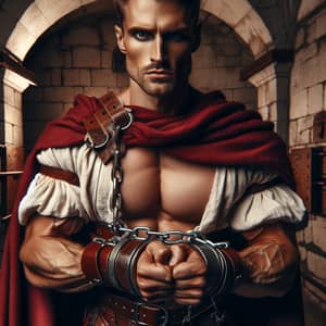 Captivating Caucasian Prince in Dungeon Struggle | Epic Image