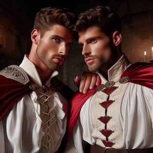 White Muscular Princes Embrace in Dungeon - Power of Affection