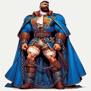 Valiant Prince With Brown Beard in Royal Blue Cape | Execution Scene