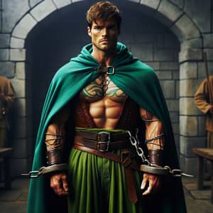 Captured Prince: Strength and Vulnerability in Emerald Green Cape